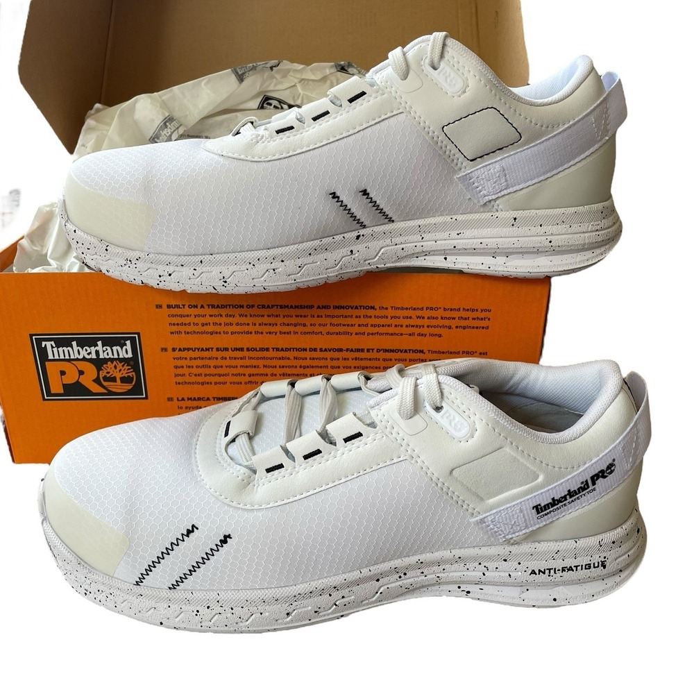 Men's Shoes Timberland PRO Overdrive Composite Safety Toe Size 8 - White‎ NWB